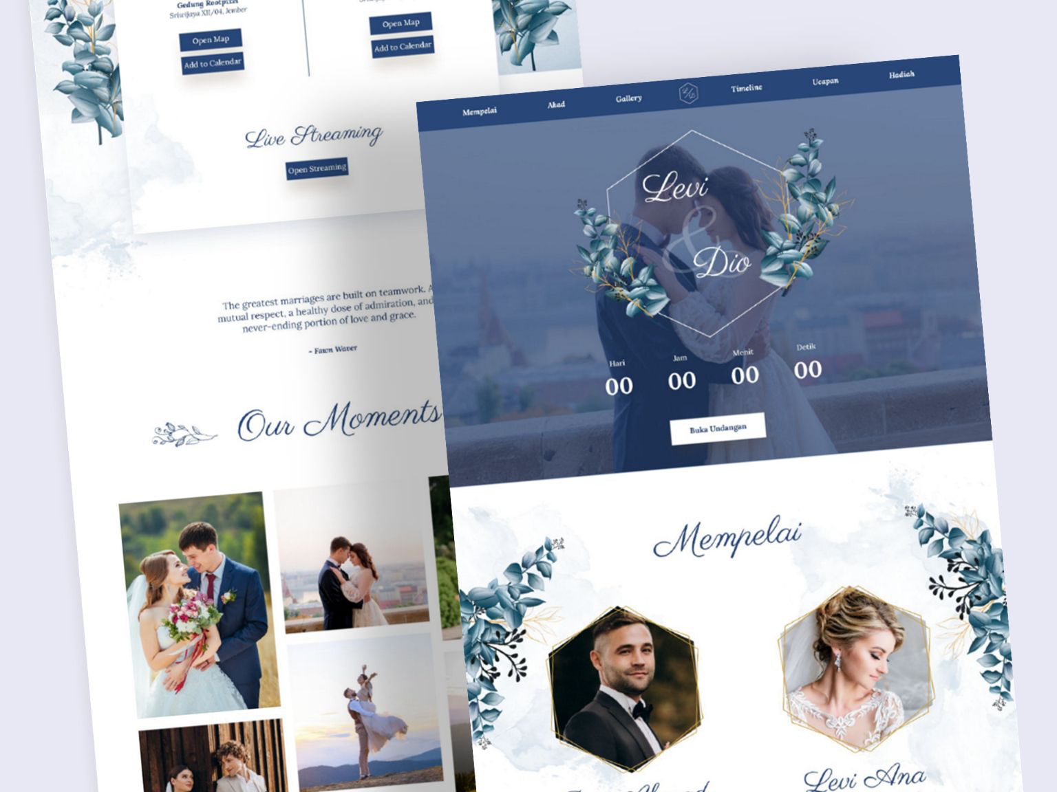 Pratinjau desain undangan digital Floral