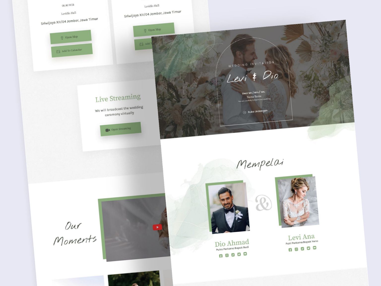 Pratinjau desain undangan digital Floral